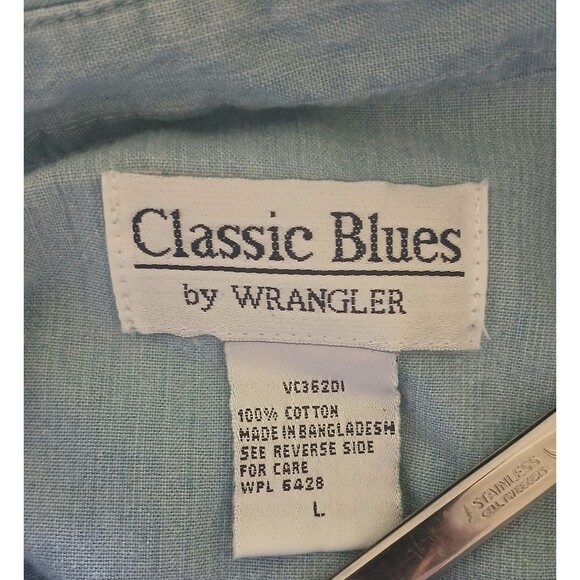 Classic Blues by Wrangler 100% Cotton Top Women's Large Blue Denim Zip Up - Picture 11 of 14